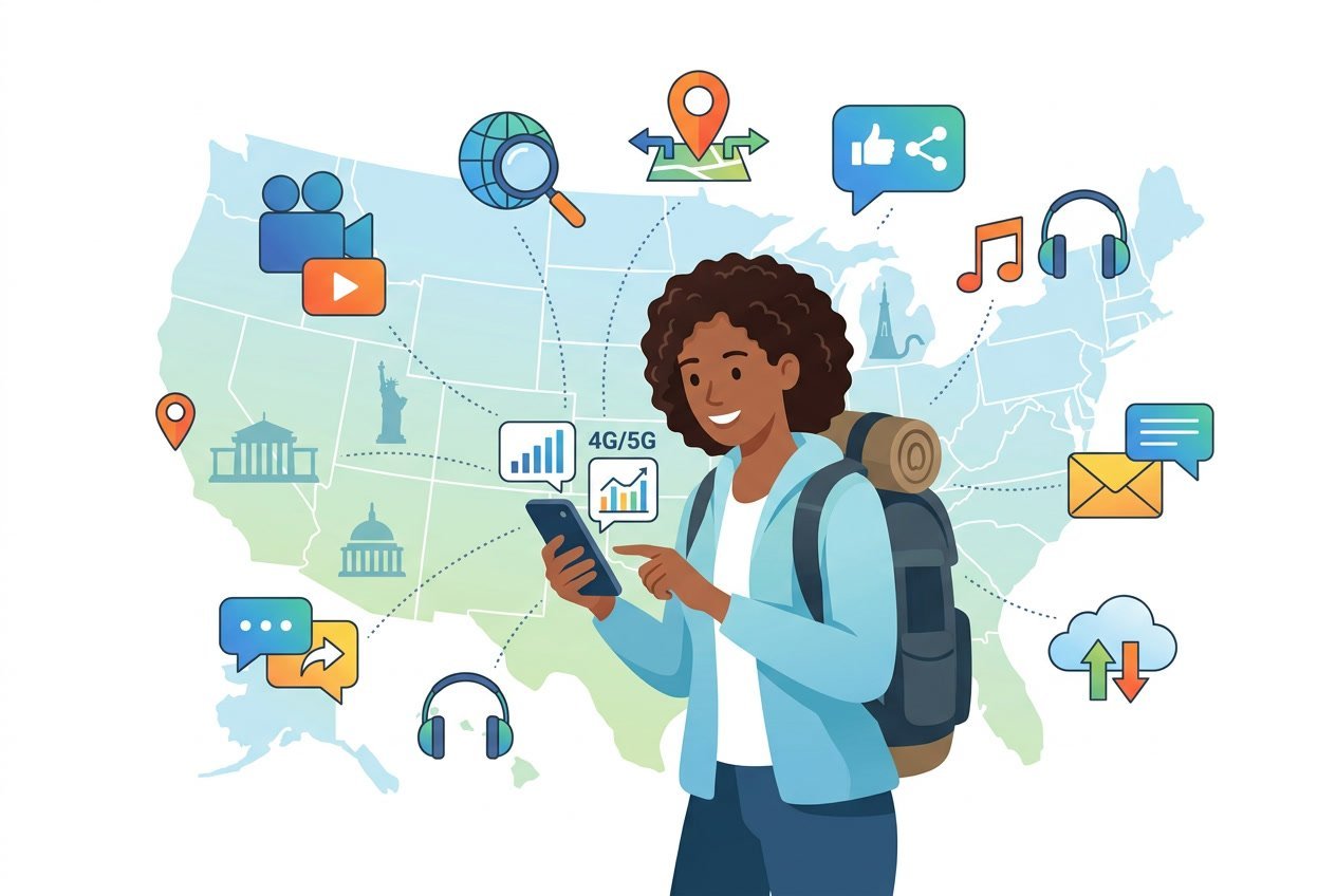 Mobiel datagebruik in de VS
